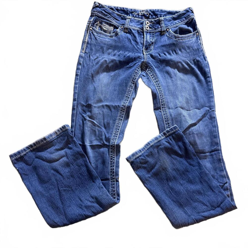 SERIES 31 Sz 3 Embellished back Pocket Stretch Short & Sexy‎ Jeans Y2K Cowgirl